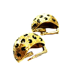 Boucles d'oreilles Clips FRED "Léopard", en or jaune et émail - Castafiore