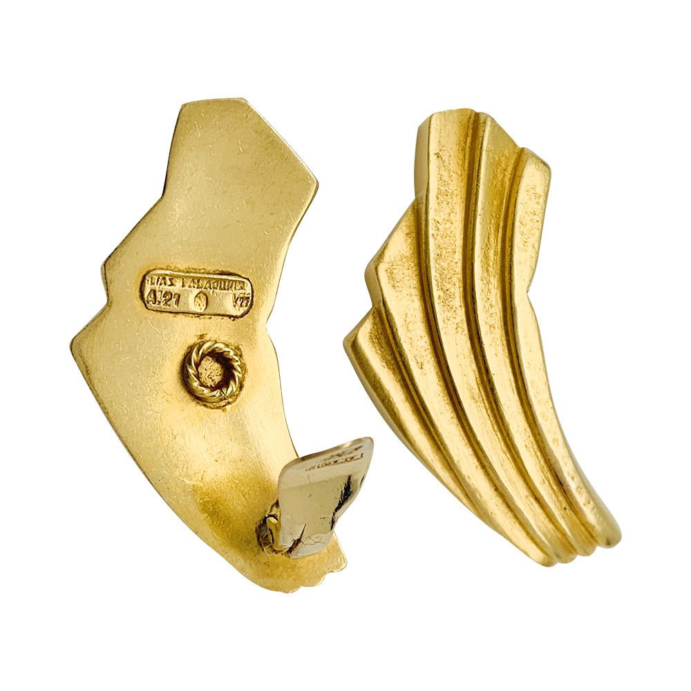 Boucles d'oreilles Clips LALAOUNIS "Drapé" en or jaune - Castafiore