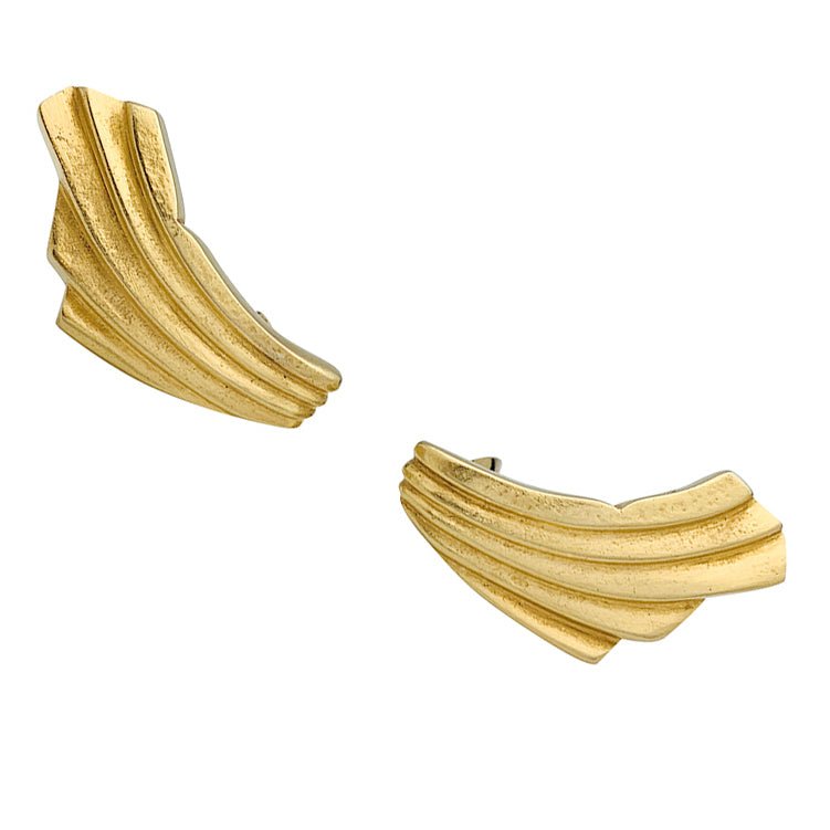 Boucles d'oreilles Clips LALAOUNIS "Drapé" en or jaune - Castafiore