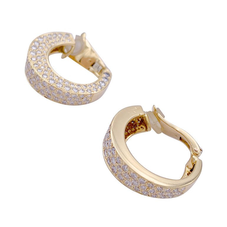 Boucles d'oreilles Clips O.J PERRIN, en or jaune et diamants - Castafiore