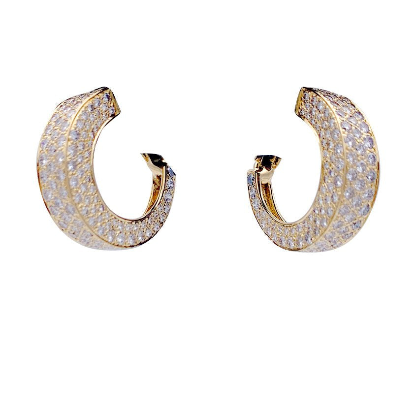 Boucles d'oreilles Clips O.J PERRIN, en or jaune et diamants - Castafiore