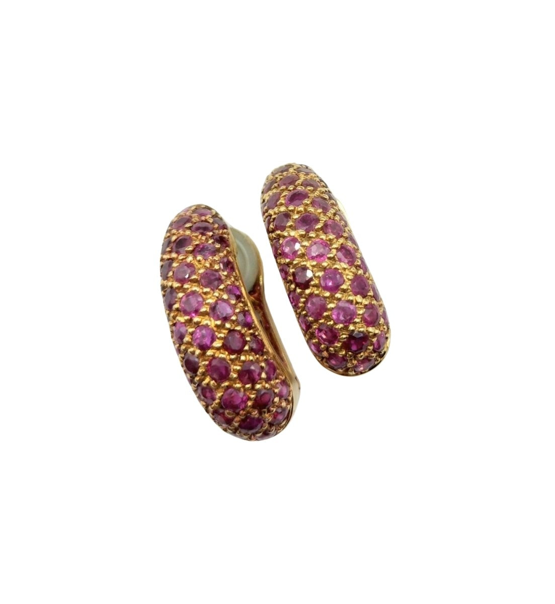 Boucles d'oreilles Clips Pavées rubis en or jaune - Castafiore