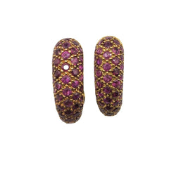 Boucles d'oreilles Clips Pavées rubis en or jaune - Castafiore