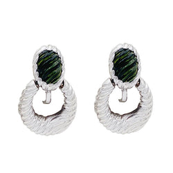 Boucles d'oreilles Clou BOUCHERON "Ludivine" en or blanc et tourmalines - Castafiore