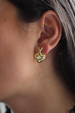 Boucles d'oreilles coeur en or jaune - Castafiore