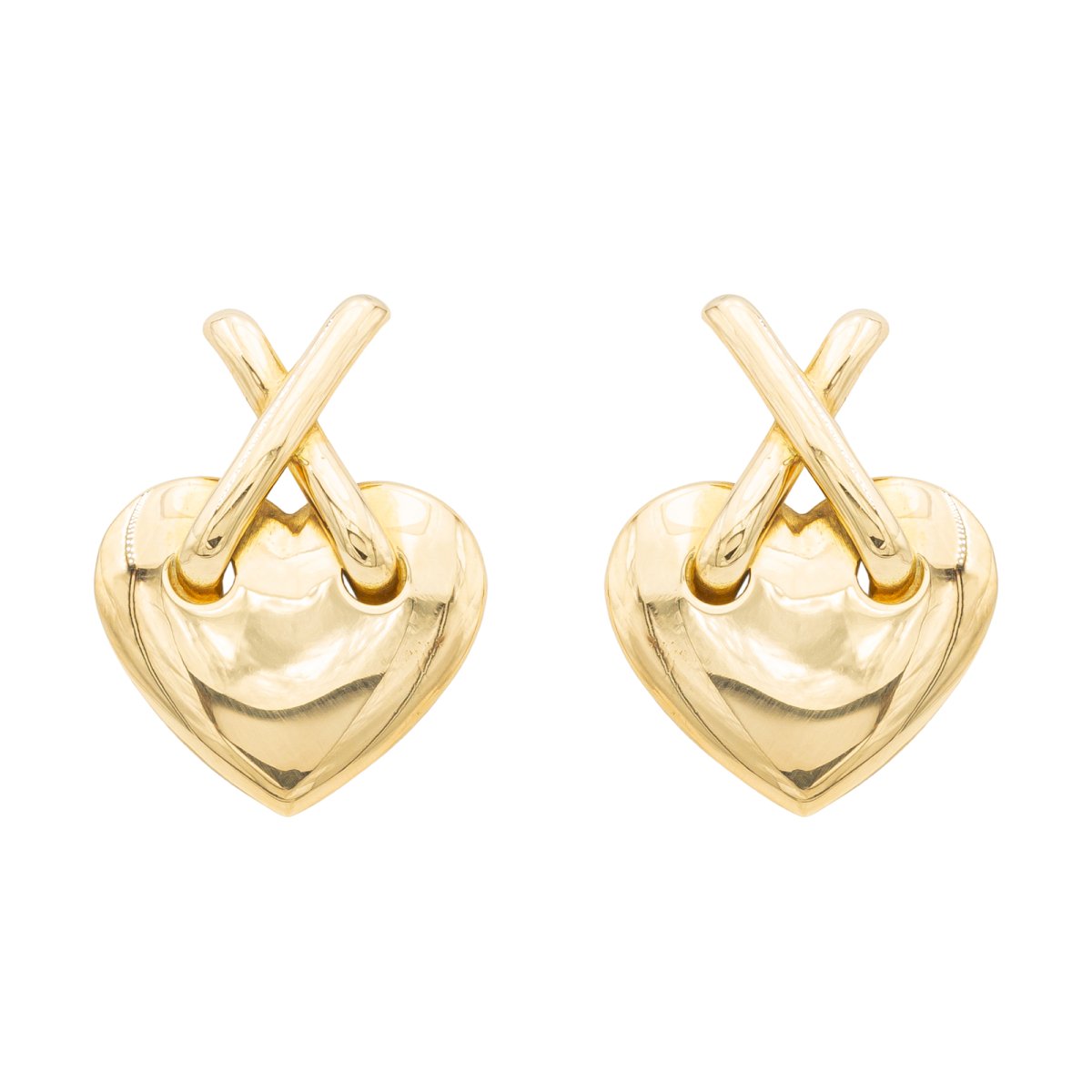 Boucles d'oreilles coeur en or jaune - Castafiore