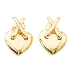 Boucles d'oreilles coeur en or jaune - Castafiore