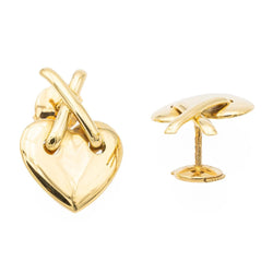 Boucles d'oreilles coeur en or jaune - Castafiore