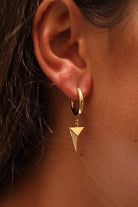 Boucles d'oreilles Créoles à breloque géométrique en or jaune - Castafiore