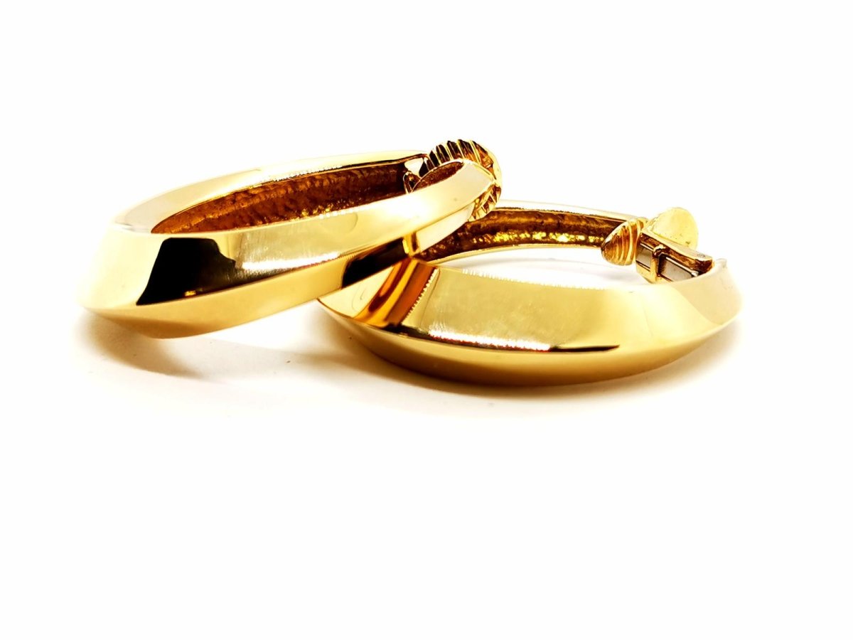 Boucles d'oreilles Créoles à clip en or jaune - Castafiore