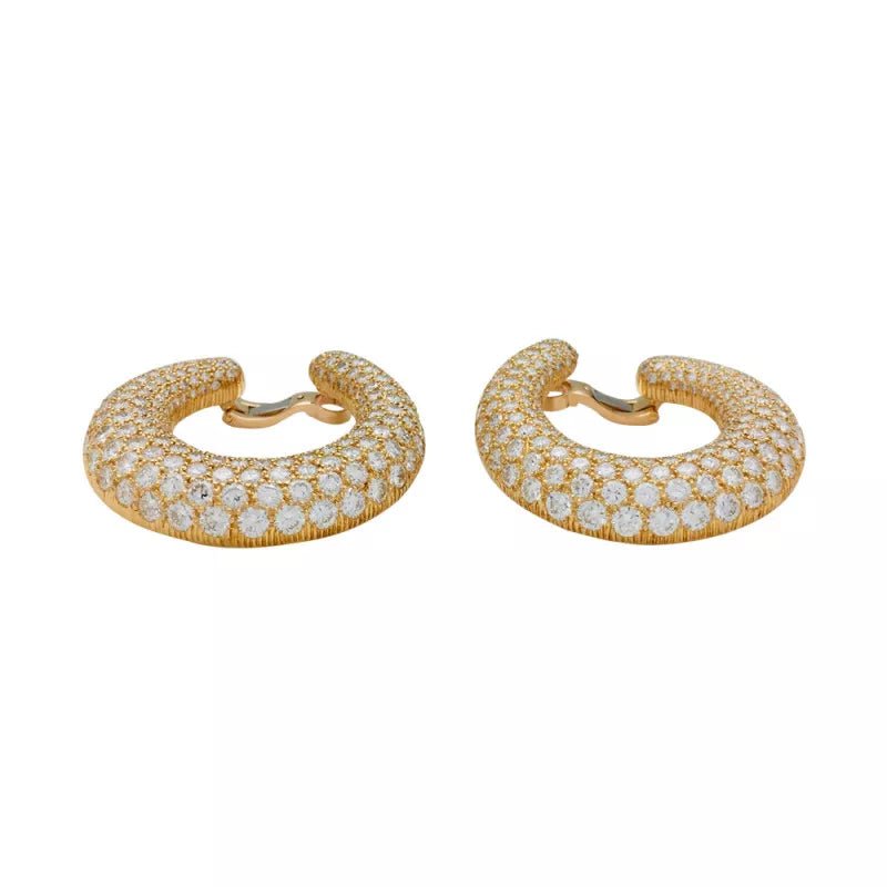 Boucles d'oreilles Créoles CARTIER en or jaune, diamants - Castafiore