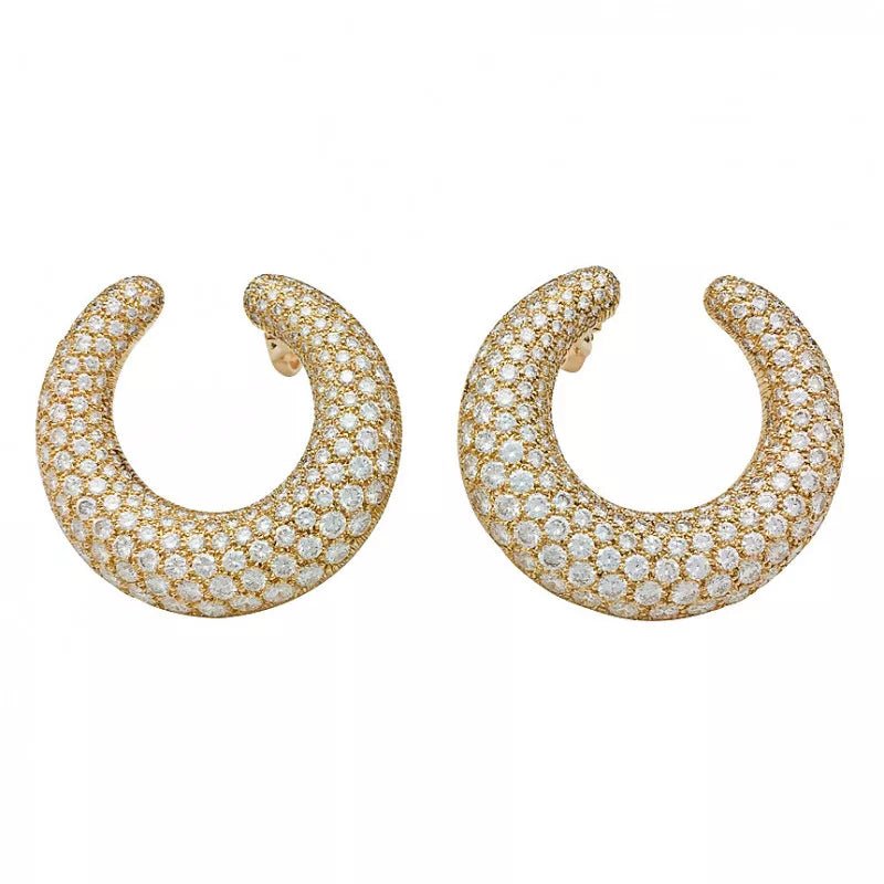 Boucles d'oreilles Créoles CARTIER en or jaune, diamants - Castafiore