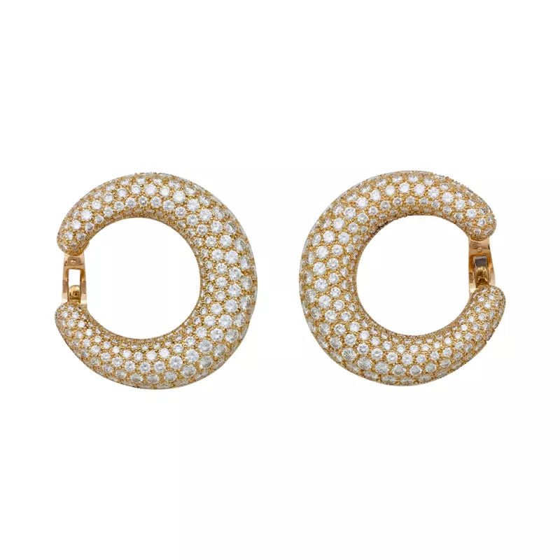 Boucles d'oreilles Créoles CARTIER en or jaune, diamants - Castafiore