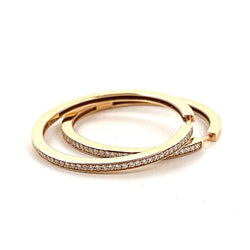 Boucles d'oreilles Créoles COURBET en or jaune et diamants - Castafiore