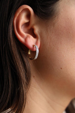 Boucles d'oreilles Créoles en 2 ors et diamants - Castafiore