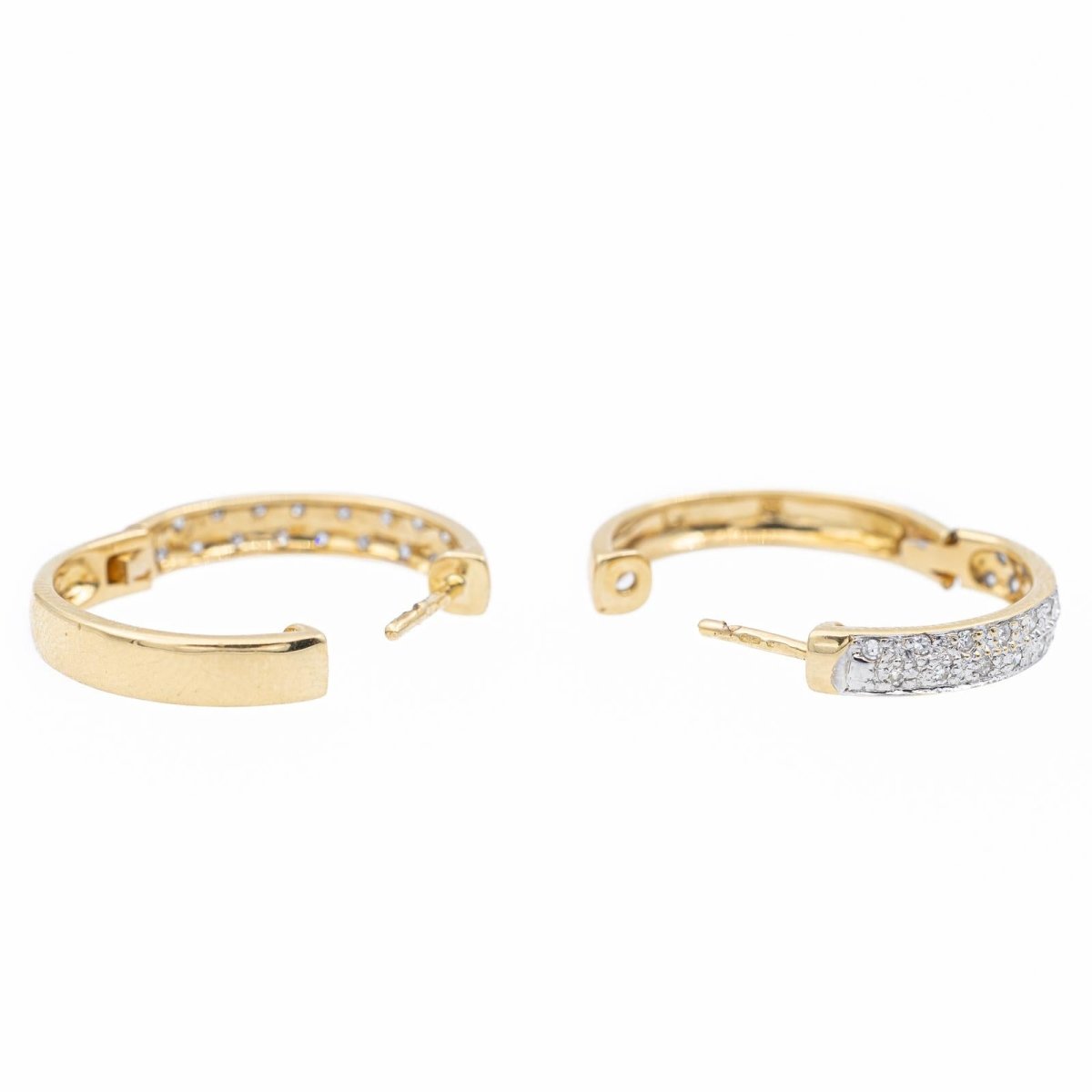 Boucles d'oreilles Créoles en 2 ors et diamants - Castafiore