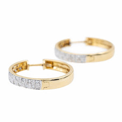 Boucles d'oreilles Créoles en 2 ors et diamants - Castafiore