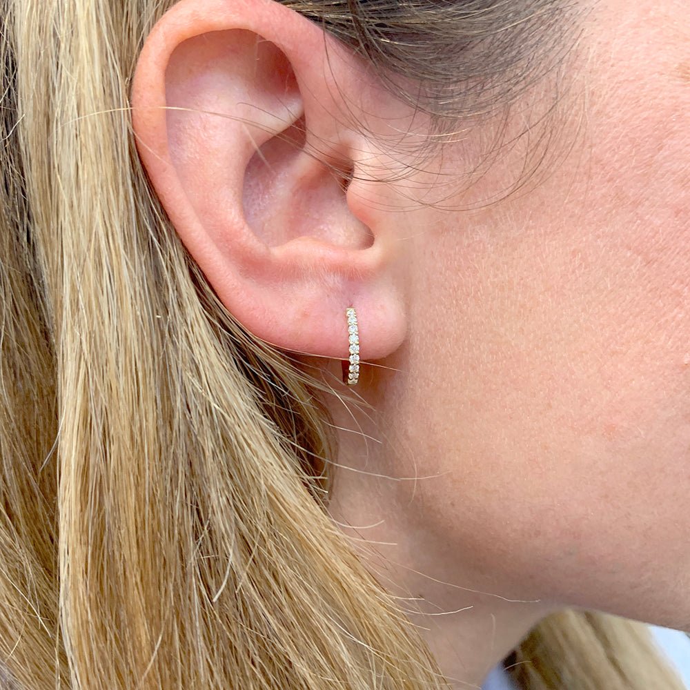 Boucles d'oreilles Créoles en or blanc et diamants - Castafiore