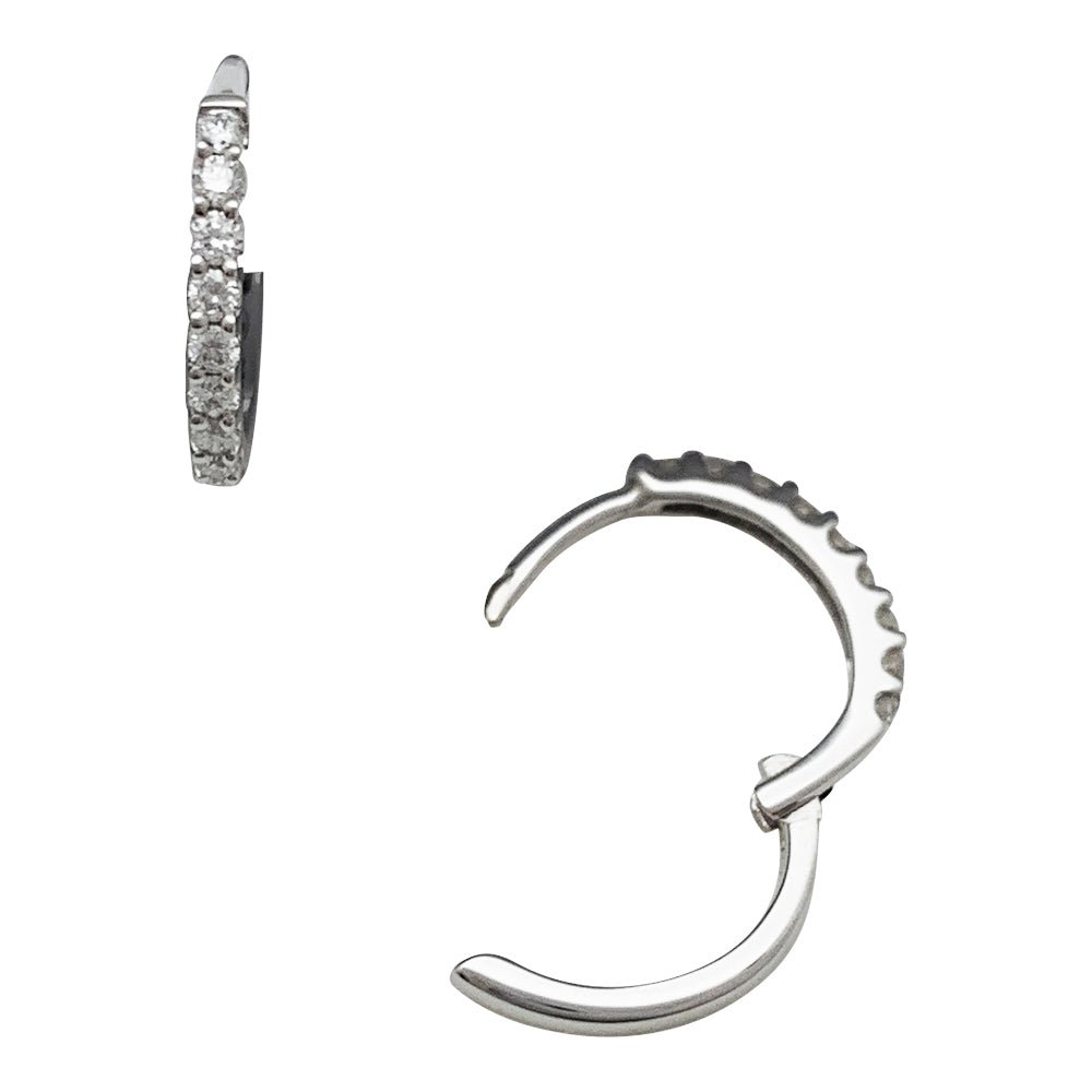 Boucles d'oreilles Créoles en or blanc et diamants - Castafiore