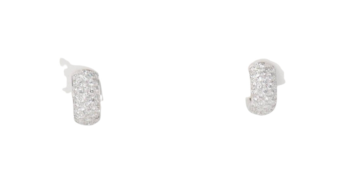 Boucles d'oreilles Créoles en or blanc et diamants - Castafiore