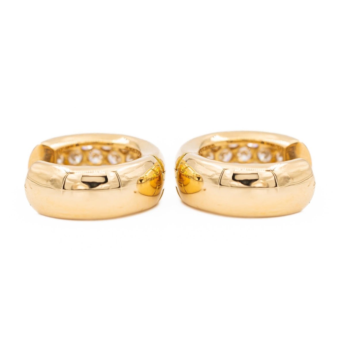 Boucles d'oreilles Créoles en or jaune et diamants - Castafiore