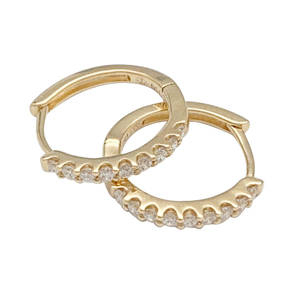 Boucles d'oreilles Créoles en or jaune et diamants - Castafiore