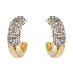 Boucles d'oreilles Créoles en or jaune et diamants - Castafiore