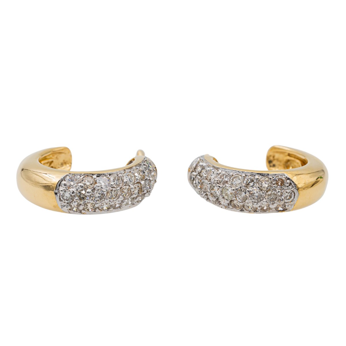 Boucles d'oreilles Créoles en or jaune et diamants - Castafiore