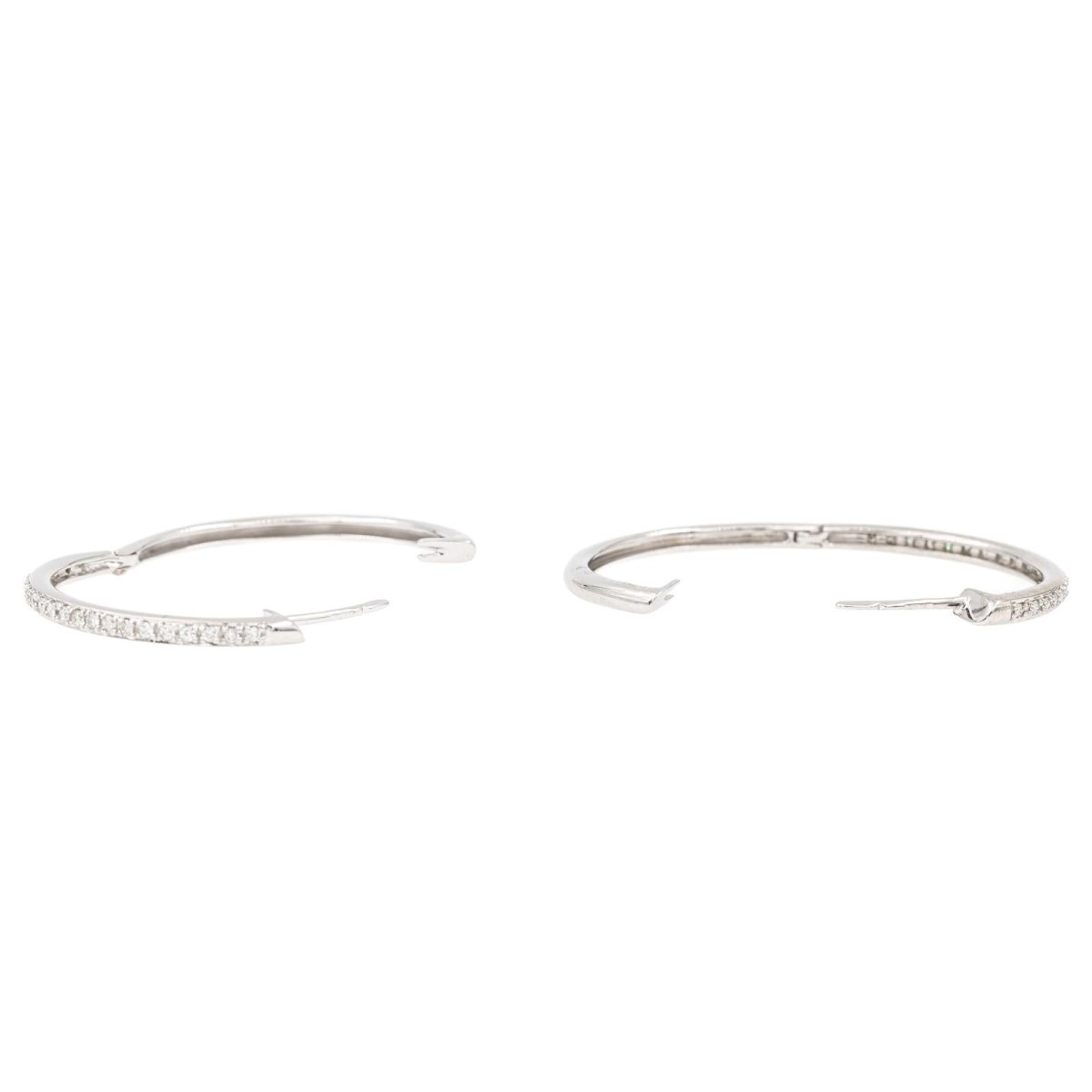Boucles d'oreilles Créoles Or blanc Diamant - Castafiore