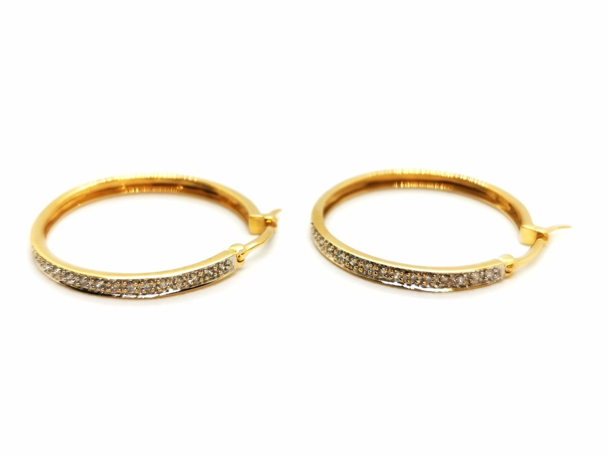 Boucles d'oreilles Créoles Or jaune Diamants - Castafiore