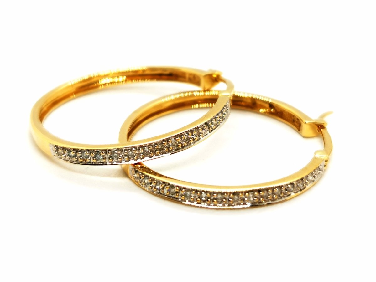 Boucles d'oreilles Créoles Or jaune Diamants - Castafiore