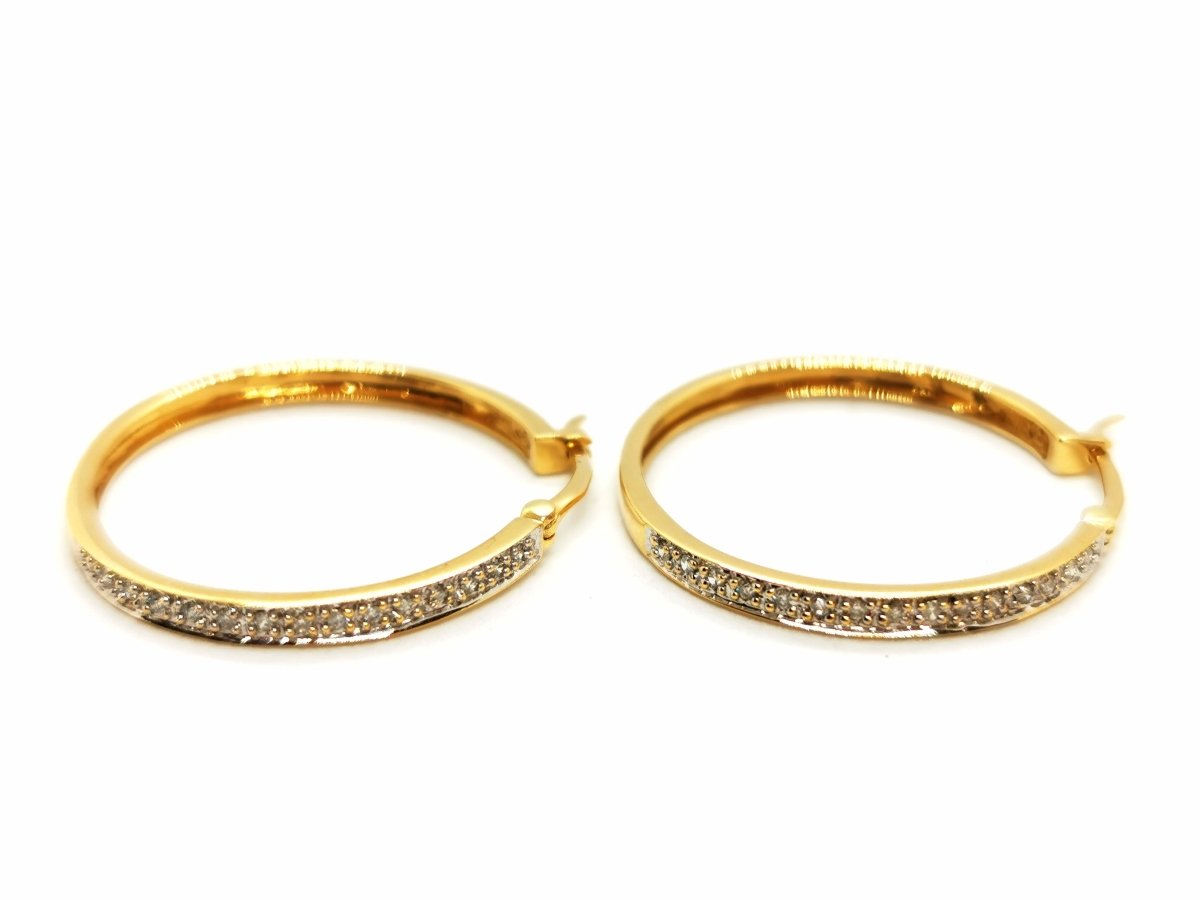 Boucles d'oreilles Créoles Or jaune Diamants - Castafiore