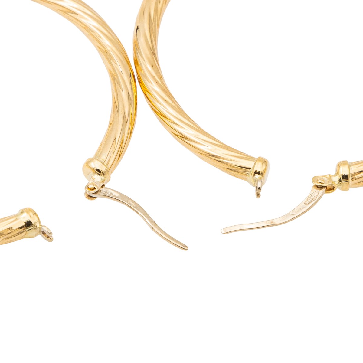 Boucles d'oreilles Créoles torsadées en or jaune - Castafiore