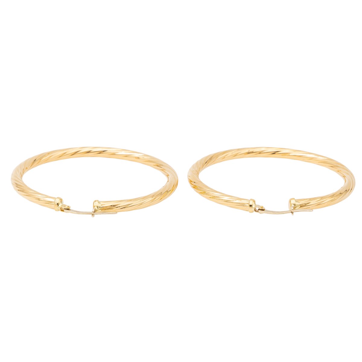 Boucles d'oreilles Créoles torsadées en or jaune - Castafiore