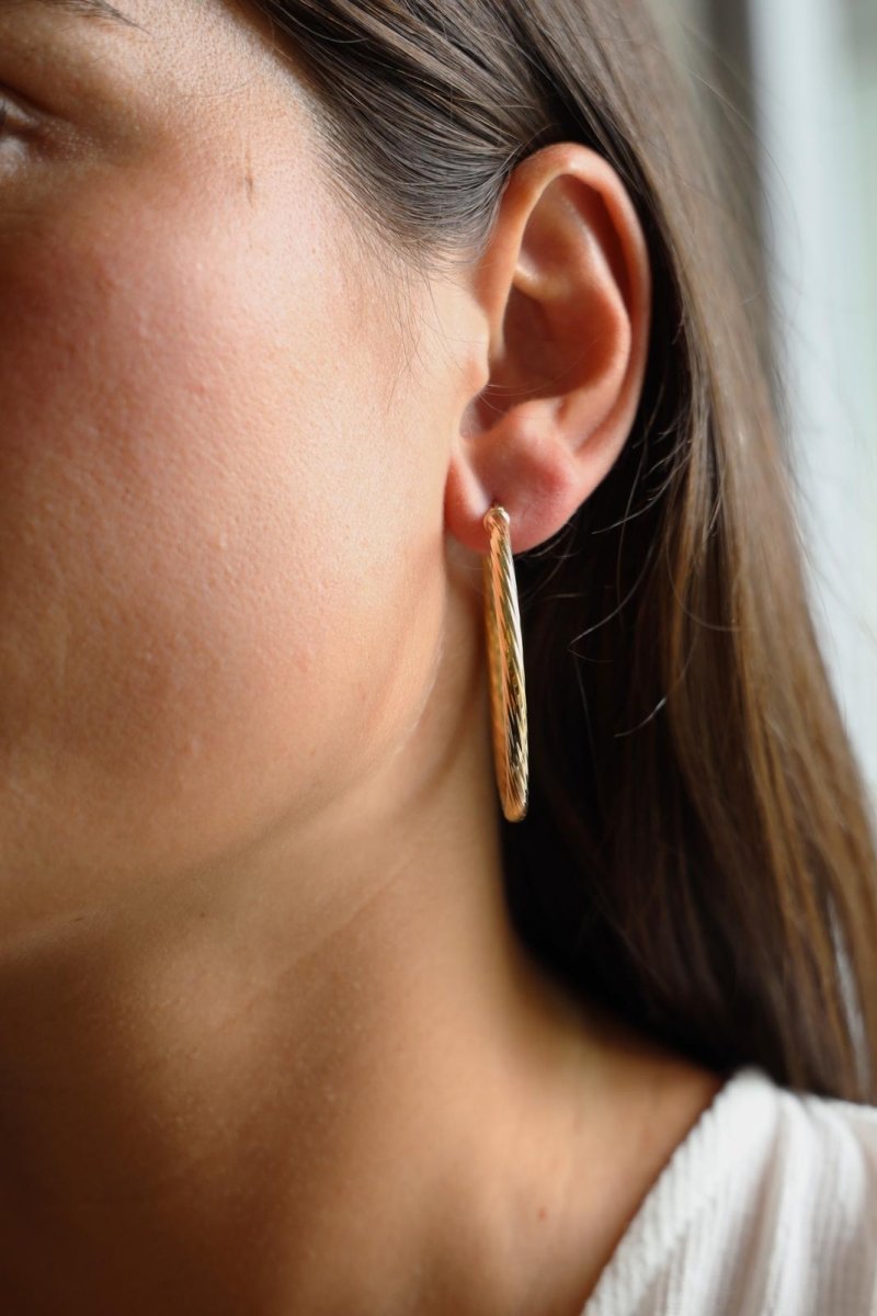 Boucles d'oreilles Créoles torsadées en or jaune - Castafiore