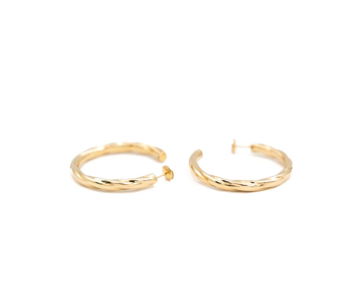 Boucles d'oreilles Créoles torsadées en or jaune - Castafiore