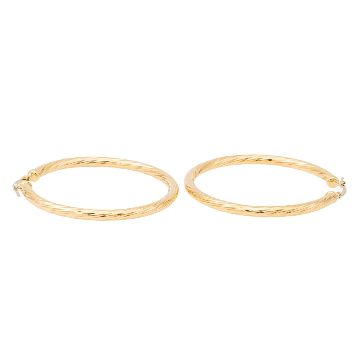 Boucles d'oreilles Créoles torsadées en or jaune - Castafiore