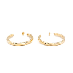Boucles d'oreilles Créoles torsadées en or jaune - Castafiore