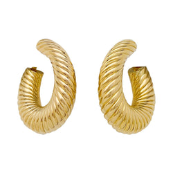 Boucles d'oreilles créoles VAN CLEEF & ARPELS godronnées - Castafiore