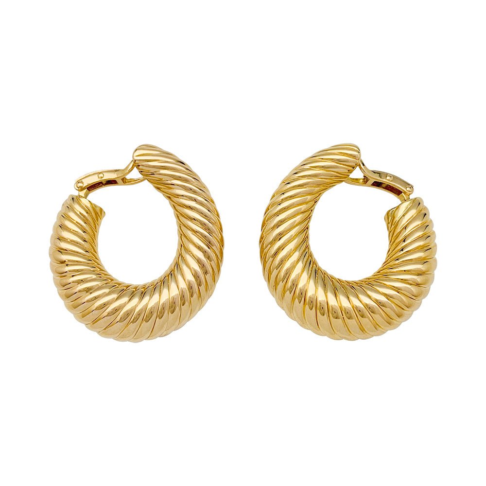 Boucles d'oreilles créoles VAN CLEEF & ARPELS godronnées - Castafiore