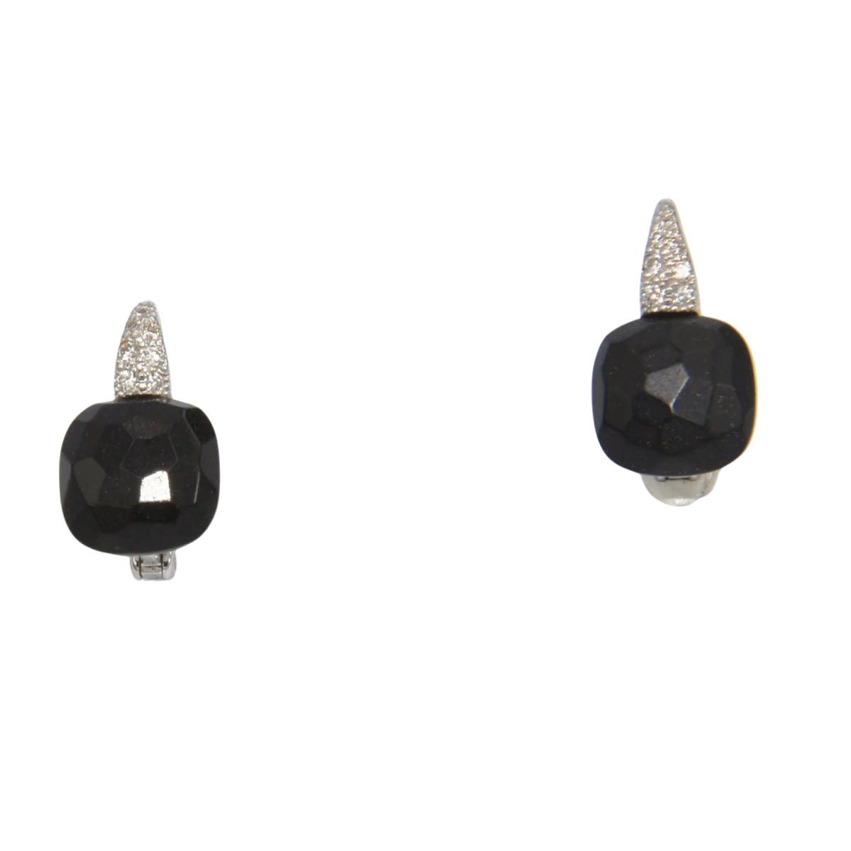 Boucles d'oreilles de la maison Pomellato en onyx et diamant modèle Capri - Castafiore