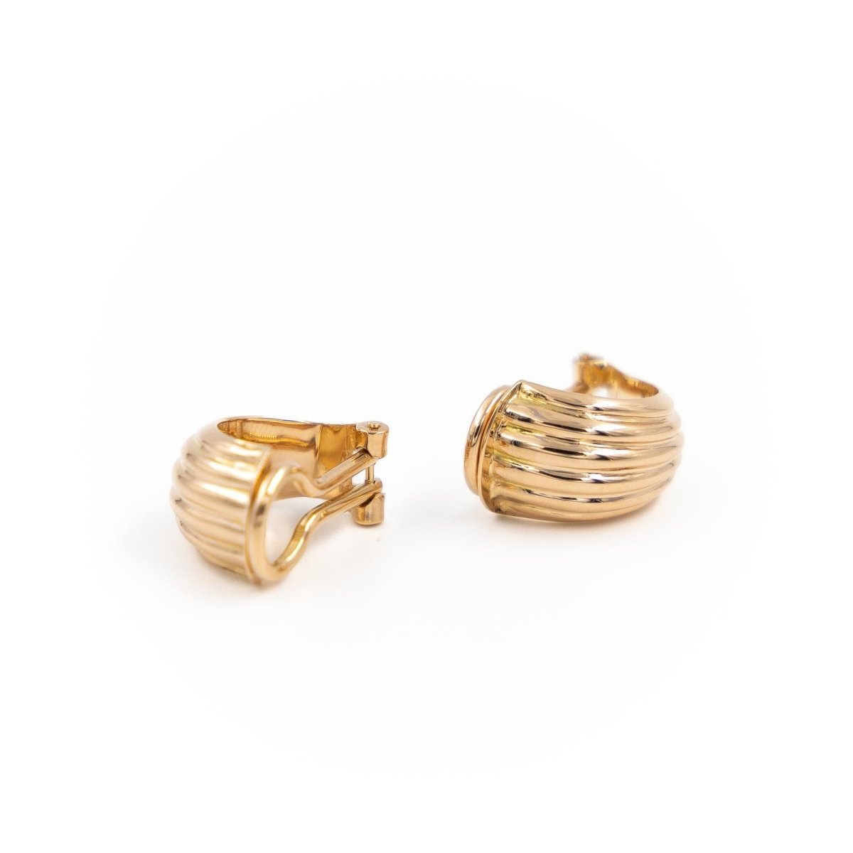 Boucles d'oreilles Demi-Créoles à clip en or rose - Castafiore