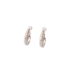 Boucles d'oreilles Demi-Créoles en or blanc et diamants - Castafiore
