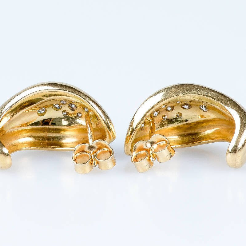 Boucles d'oreilles diamant en or bicolore 18 carats - Castafiore