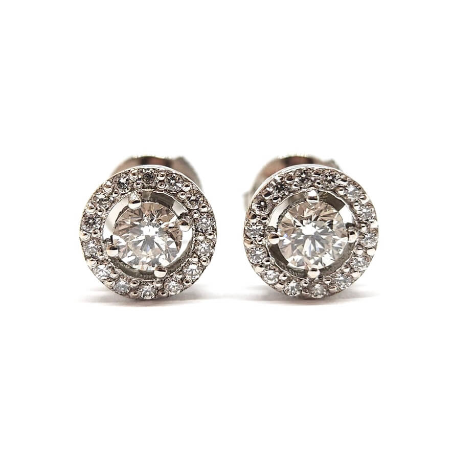 Boucles d’oreilles diamants or blanc 18 carats - Castafiore