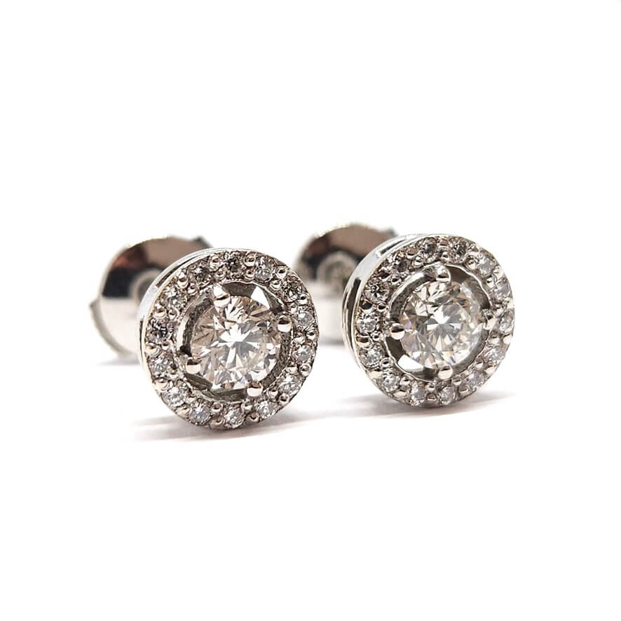 Boucles d’oreilles diamants or blanc 18 carats - Castafiore