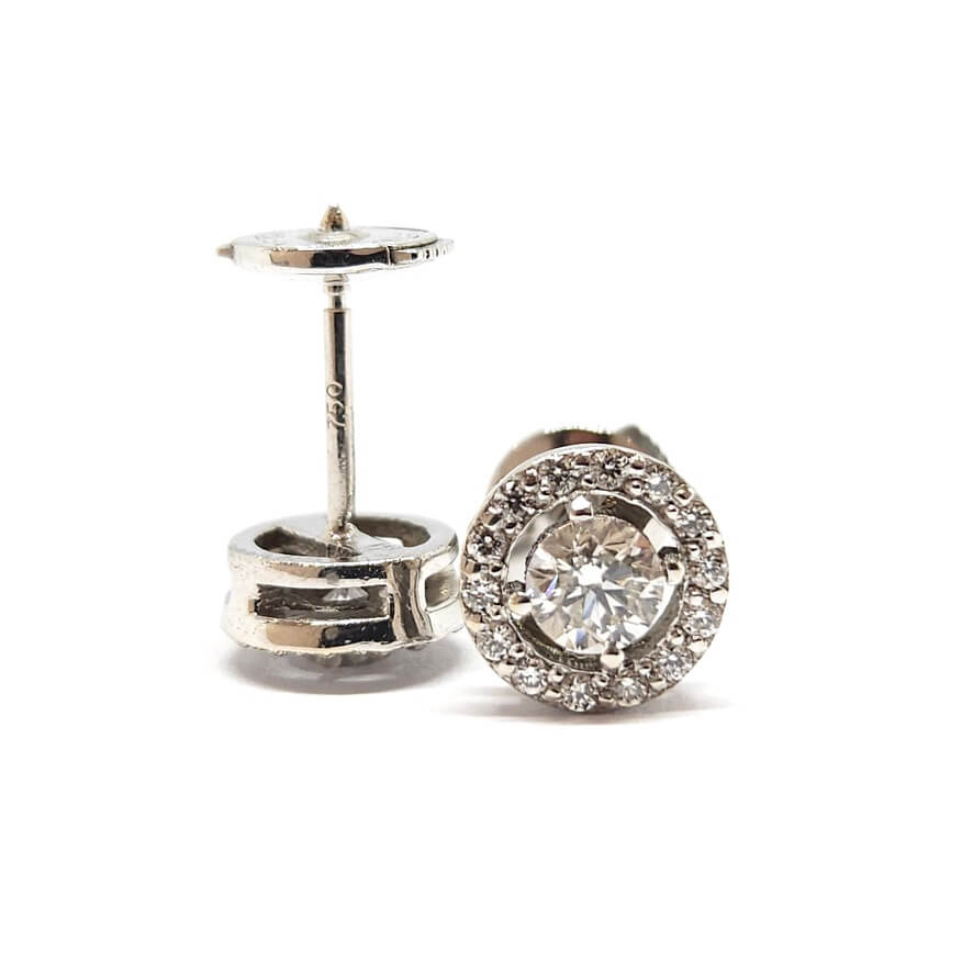 Boucles d’oreilles diamants or blanc 18 carats - Castafiore