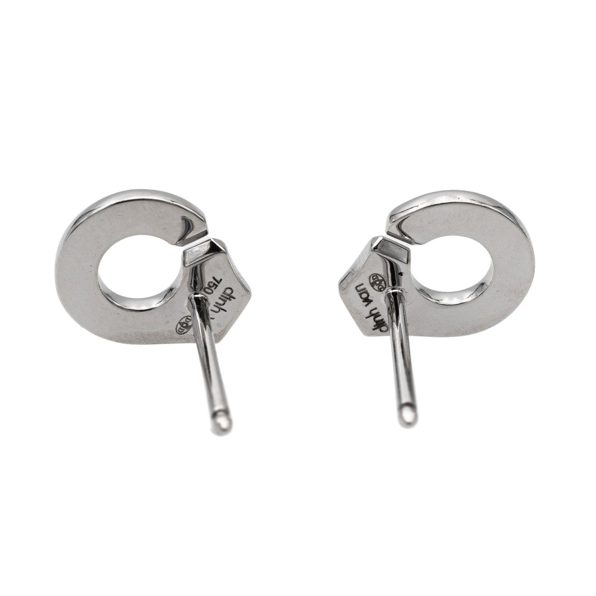Boucles d'oreilles DINH VAN Menottes en or blanc et diamants - Castafiore