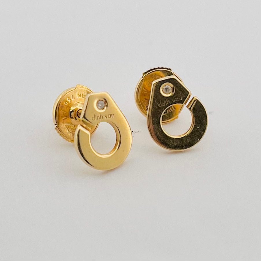 Boucles d'oreilles DINH VAN "Menottes" en or jaune et diamant - Castafiore