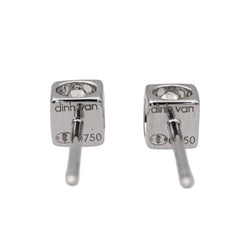 Boucles d'oreilles DINH VAN puces le cube en or blanc et diamants - Castafiore